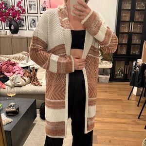 Lucky Brand Brown and Cream Cardigan